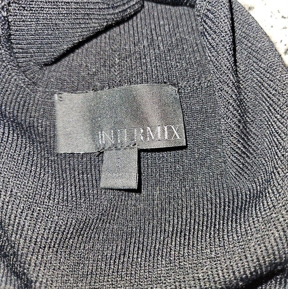 INTERMIX Long Black Top with Slit - Picture 2 of 6